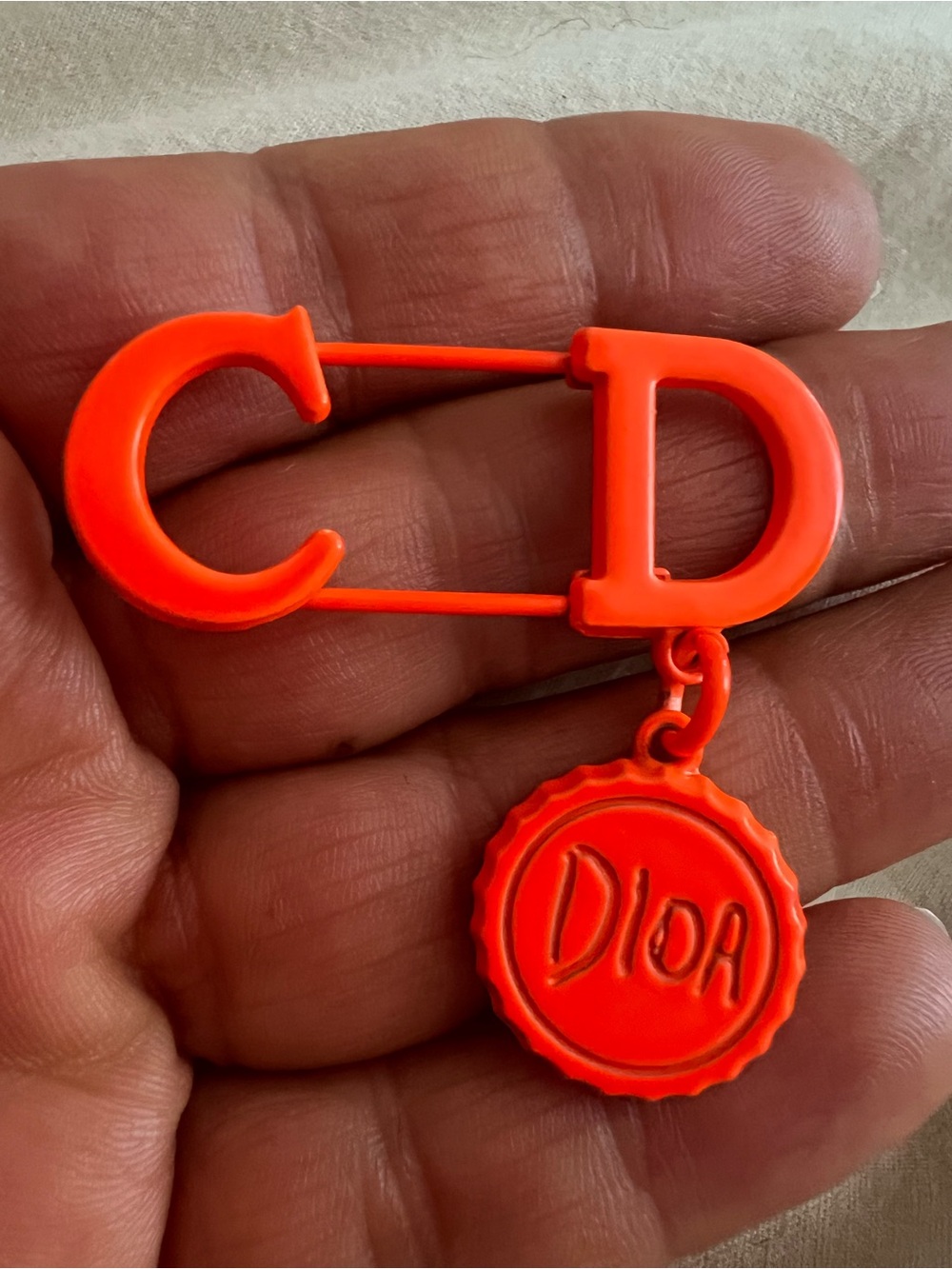 Fashion Orange CD Charm Pin Accessory unisex